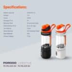 مخلوط کن و شیکر شارژی 700 میلی لیتر 240 وات پرودو مدل PD-PBLNDR