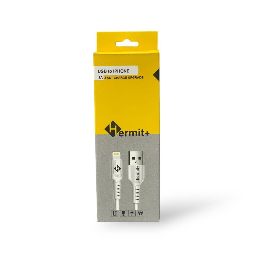 کابل سیلیکونی فست شارژ USB به آیفون هرمیت USB to IPHONE